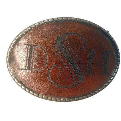 Monogram Leather Inset Belt Buckle - Sheehan and Co.