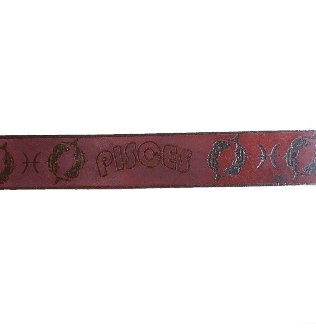 Pisces Zodiac Engraved Belt - Sheehan and Co.