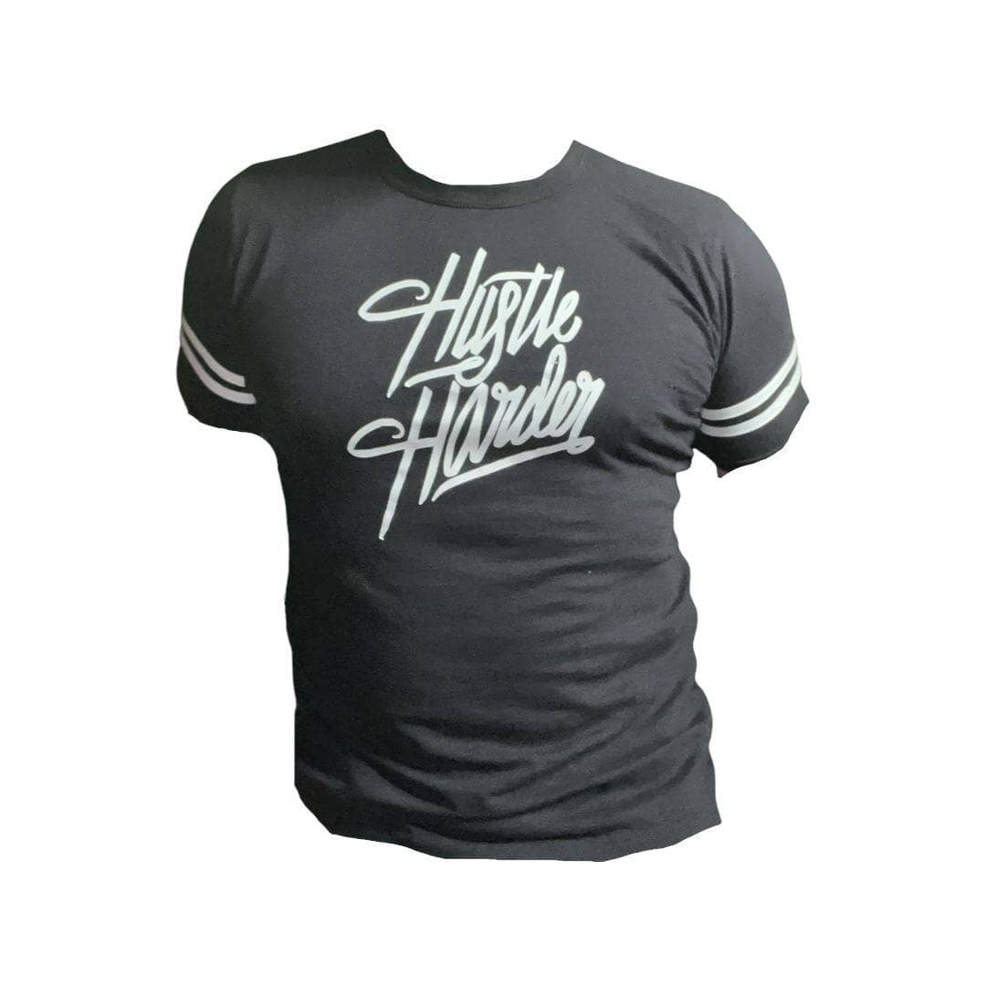 Hustle Harder on Short Sleeve Strapped Tee - Sheehan and Co.