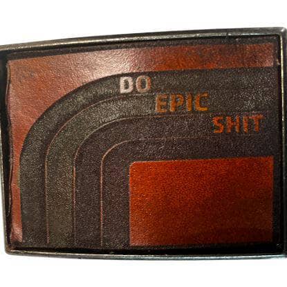 Do Epic Sh!t 70's Inspired Bent Stripe Leather Inset Belt Buckle - Sheehan and Co.