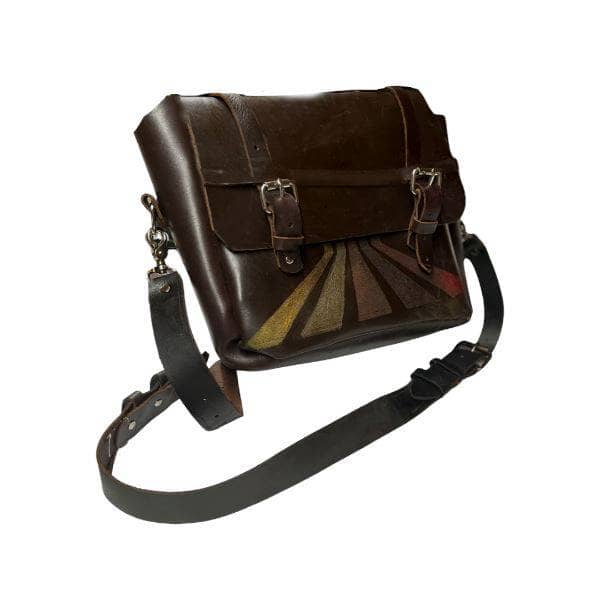 Leather Brief Case with Broken Stripe Graphic - Sheehan and Co.