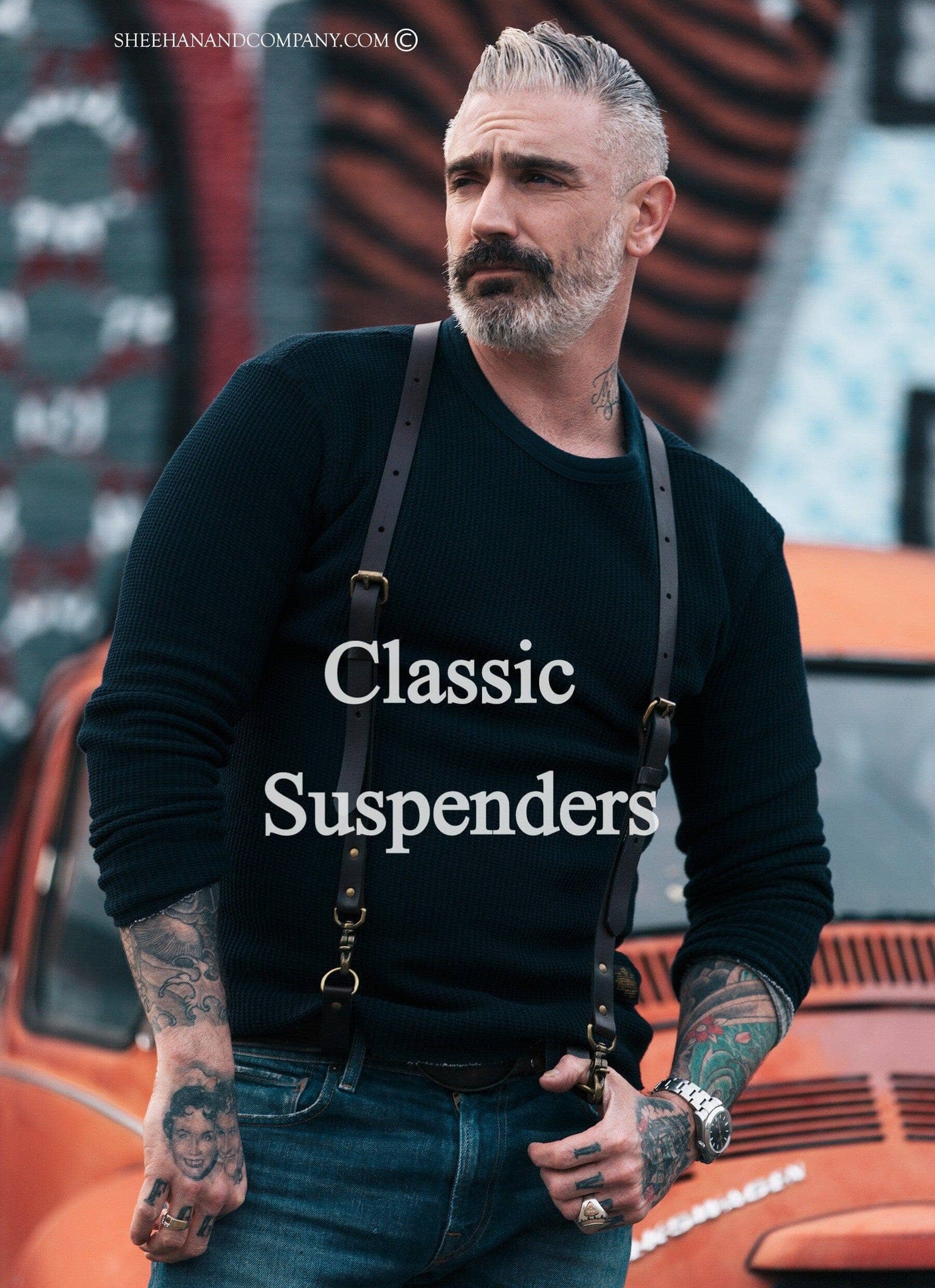 Leather Classic Suspenders by Sheehan - Sheehan and Co.