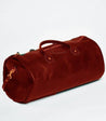 The Ultimate Travel Bag: Shackle Back Suspender & Weekender Duffle Combo in Red Leather | Sheehan&Co - Sheehan and Co.