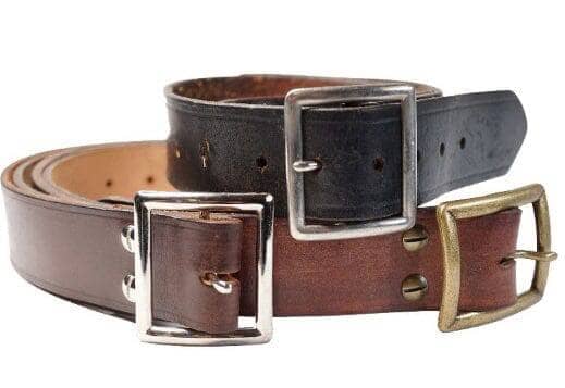 Square Bar Buckle 1 1/2" Classic Leather Belt - Sheehan and Co.