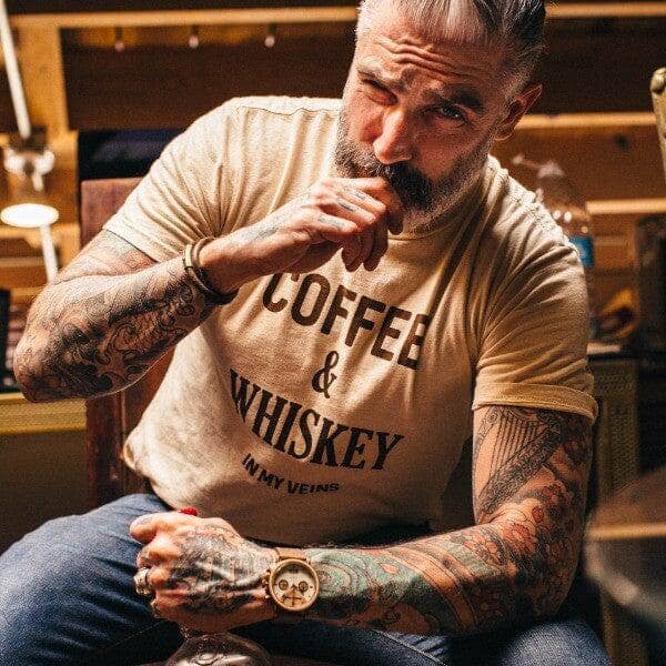 Coffee & Whiskey in my Veins Statement Tee - Sheehan and Co.