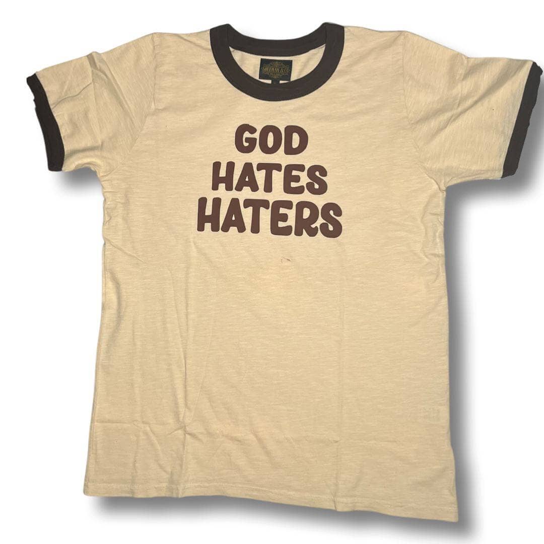 GOD HATES HATERS Ringer Tee - Sheehan and Co.