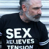 Sex Relieves Tension Statement on French Terry Strap Sweatshirt - Sheehan and Co.