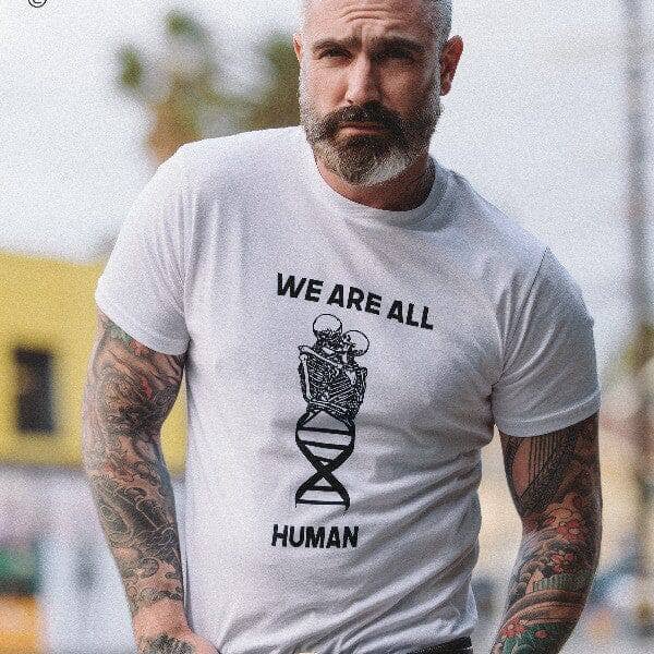 We Are All Human Statement on Basic Crew Neck - Sheehan and Co.