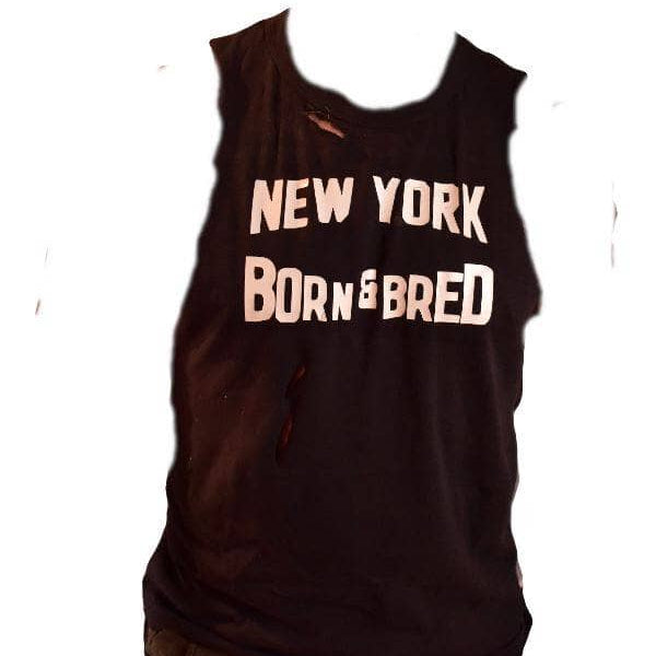 New York  Born an Bred Razor Distressed Muscle Tee - Sheehan and Co.