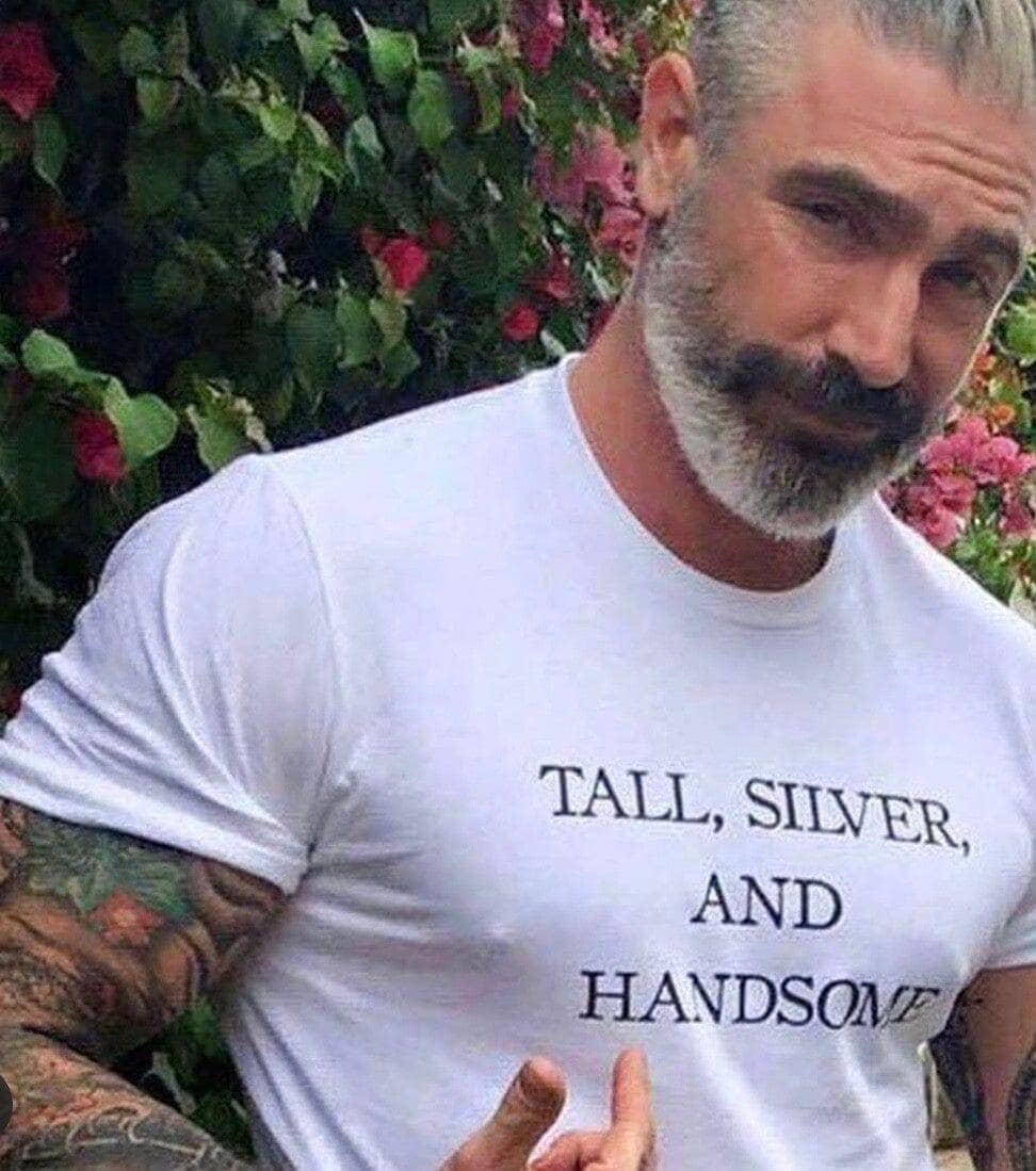 Tall, Silver, and Handsome Statement Tee by Sheehan - Sheehan and Co.